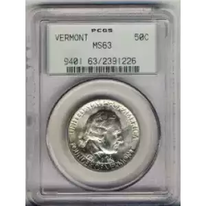 Classic Commemorative Silver--- Vermont Sesquicentennial 1927-Silver- 0.5 Dollar (3)
