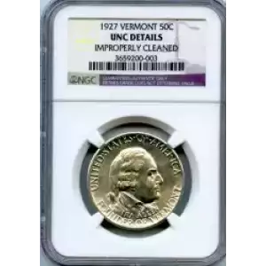 Classic Commemorative Silver--- Vermont Sesquicentennial 1927-Silver- 0.5 Dollar (3)