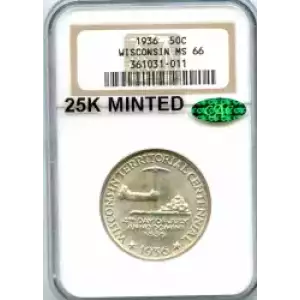 Classic Commemorative Silver--- Wisconsin Territorial Centennial 1936 -Silver- 0.5 Dollar (3)