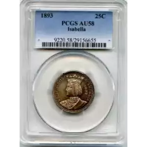 Classic Commemorative Silver--- World's Columbian Exposition, Isabella Quarter 1893-Silver- 0.25 Dollar (3)
