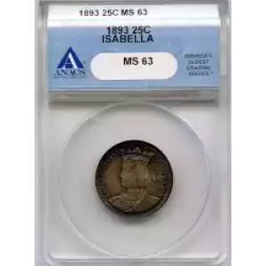 Classic Commemorative Silver--- World's Columbian Exposition, Isabella Quarter 1893-Silver- 0.25 Dollar (3)