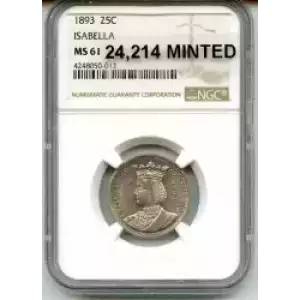 Classic Commemorative Silver--- World's Columbian Exposition, Isabella Quarter 1893-Silver- 0.25 Dollar (3)