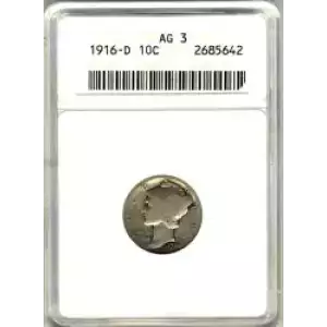 Dimes---Winged Liberty Head or Mercury 1916-1945 -Silver- 1 Dime (3)