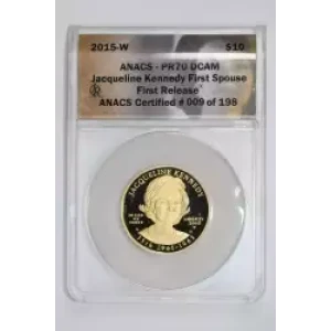 Gold Bullion-First Spouse Gold Bullion Coins--$10 J. Kennedy 2015 -Gold- 10 Dollar