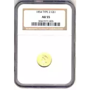 Gold Dollars---Indian Princess Head, Small Head 1854-1856 -Gold- 1 Dollar (3)