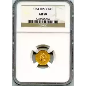 Gold Dollars---Indian Princess Head, Small Head 1854-1856 -Gold- 1 Dollar (3)