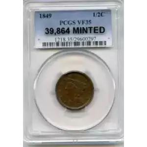 Half Cents -Braided Hair 1840-57 -Copper (3)