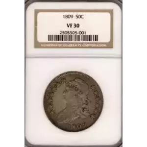 Half Dollars---Capped Bust, Reeded Edge 1836-1839 -Silver- 0.5 Dollar (3)