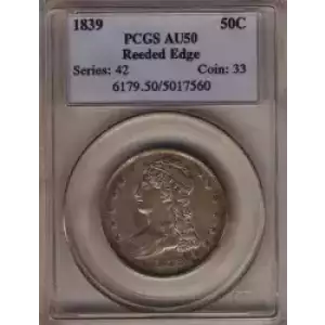 Half Dollars---Capped Bust, Reeded Edge 1836-1839 -Silver- 0.5 Dollar (3)