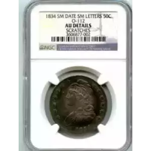 Half Dollars---Capped Bust, Reeded Edge 1836-1839 -Silver- 0.5 Dollar (3)