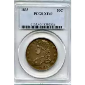 Half Dollars---Capped Bust, Reeded Edge 1836-1839 -Silver- 0.5 Dollar (3)