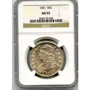 Half Dollars---Capped Bust, Reeded Edge 1836-1839 -Silver- 0.5 Dollar (3)