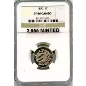 Nickel Five Cent Pieces-Shield 1866-1883 (3)