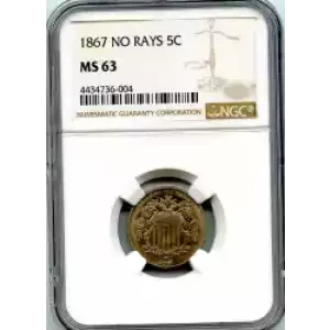 Nickel Five Cent Pieces-Shield 1866-1883 (3)