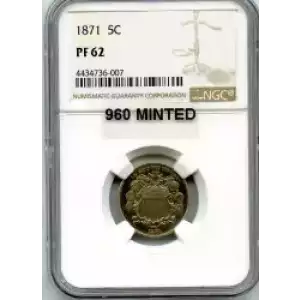 Nickel Five Cent Pieces-Shield 1866-1883 (3)