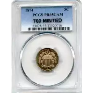 Nickel Five Cent Pieces-Shield 1866-1883 (3)