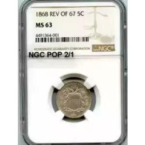 Nickel Five Cent Pieces-Shield 1866-1883 (3)