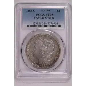1888-O $1 VAM 21 Oval O