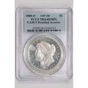 1888-O $1 VAM 9 Doubled Arrows TOP 100, DMPL