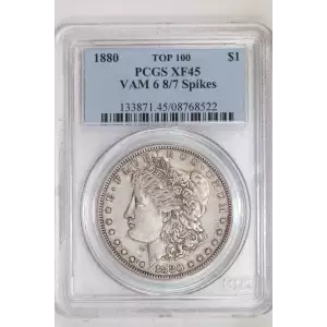 1880 $1 VAM 6 8/7 Spikes