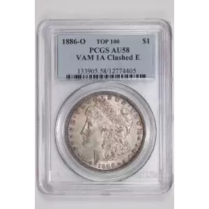 1886-O $1 VAM 1A Clashed E TOP 100