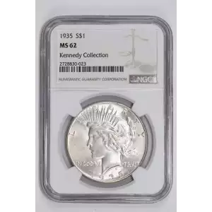 1935 PEACE DOLLAR NGC MS62 KENNEDY COLLECTION (2)