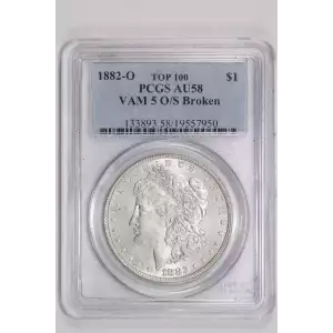 1882-O $1 VAM 5 O/S Broken TOP 100