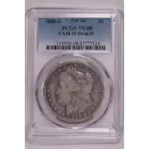 1888-O $1 VAM 21 Oval O
