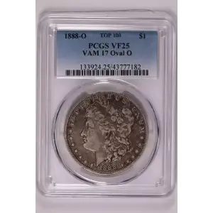 1888-O $1 VAM 17 Oval O