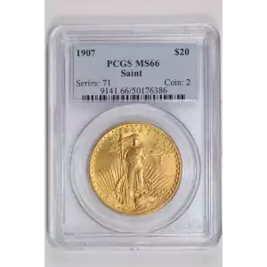 1907 $20 Saint-Gaudens
