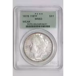 1878 7/8TF $1 Weak