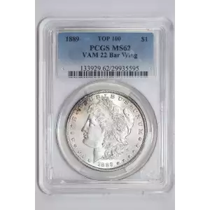 1889 $1 VAM 22, Bar Wing TOP 100