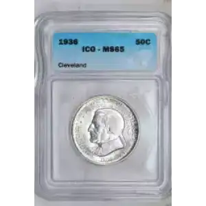 Classic Commemorative Silver--- Cleveland Centennial / Great Lakes Exposition 1936 -Silver- 0.5 Dollar