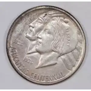 Classic Commemorative Silver--- Arkansas Centennial 1935-1939-Silver- 0.5 Dollar