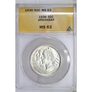 Classic Commemorative Silver--- Arkansas Centennial 1935-1939-Silver- 0.5 Dollar