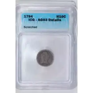 Half Dimes---Flowing Hair 1794-1795 -Silver- 0.5 Dime