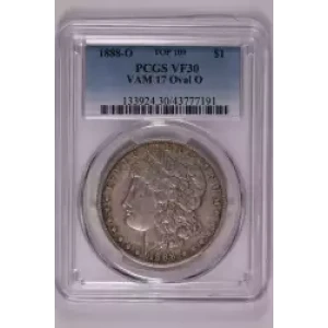1888-O $1 VAM 17 Oval O