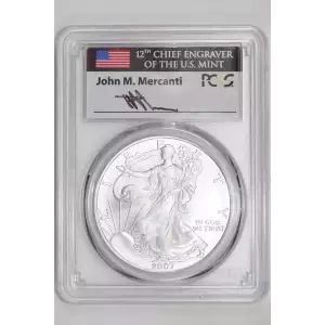 2007 $1 Silver Eagle Mercanti Signature