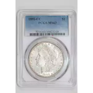 1892-CC MORGAN DOLLAR PCGS MS63
