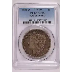 1888-O $1 VAM 21 Oval O