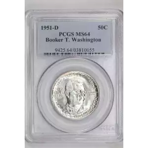 Classic Commemorative Silver--- Booker T. Washington Memorial 1946-1951-Silver- 0.5 Dollar