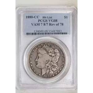 1880-CC $1 VAM 7 8/7 Rev of 78