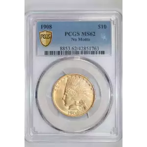 1908 $10 No Motto