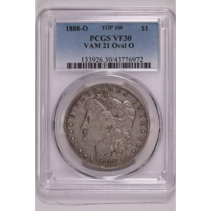 1888-O $1 VAM 21 Oval O