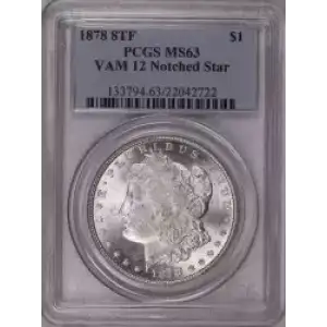 1878 8TF $1 VAM 12 Notched Stars