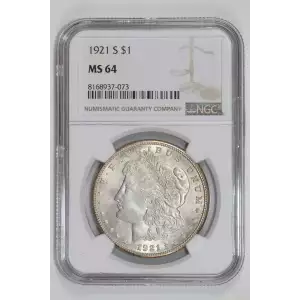 1921-S MORGAN DOLLAR NGC MS64