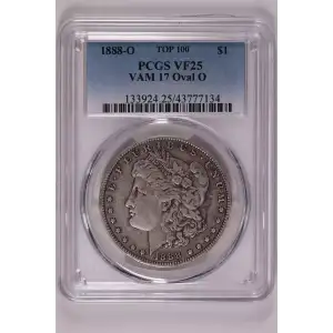 1888-O $1 VAM 17 Oval O