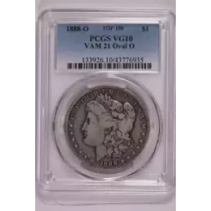 1888-O $1 VAM 21 Oval O