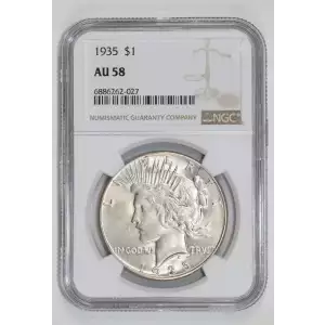 1935 PEACE DOLLAR NGC AU58