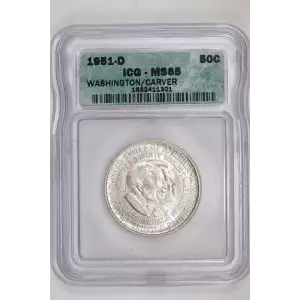 Classic Commemorative Silver---Carver/Washington Commemorative 1951-1954-Silver- 0.5 Dollar